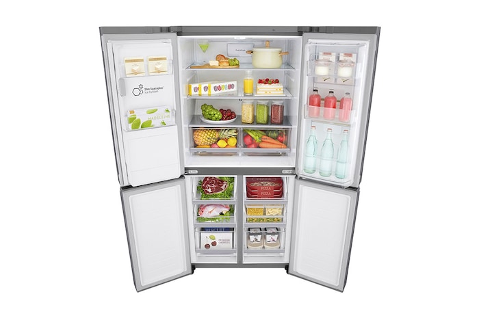 LG 508L Door in Door French Door (Shiny Steel) - Energiklass F, Vatten/is via röranslutning, Smart Diagnosis™ med Wi-Fi, GMJ844PZKV