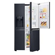 Vy framifrån av 625 L Door in Door™ Side by Side (Matte Black) - Energiklass F, Vatten/is utan röranslutning, Smart Diagnosis™ med Wi-Fi GSJ761MCUZ