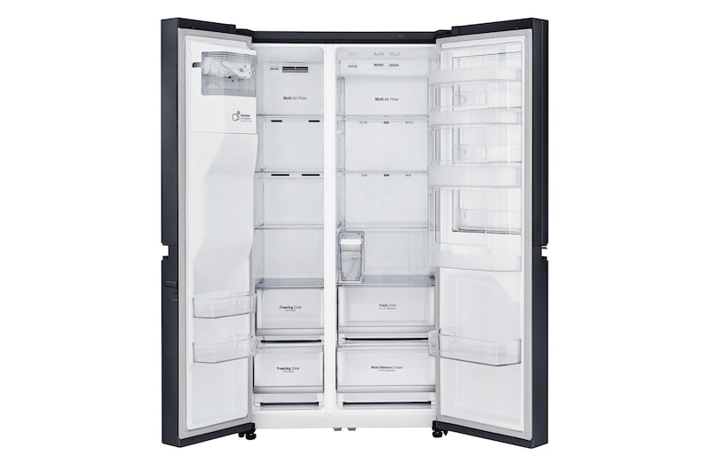 LG 625 L Door in Door™ Side by Side (Matte Black) - Energiklass F, Vatten/is utan röranslutning, Smart Diagnosis™ med Wi-Fi, GSJ761MCUZ