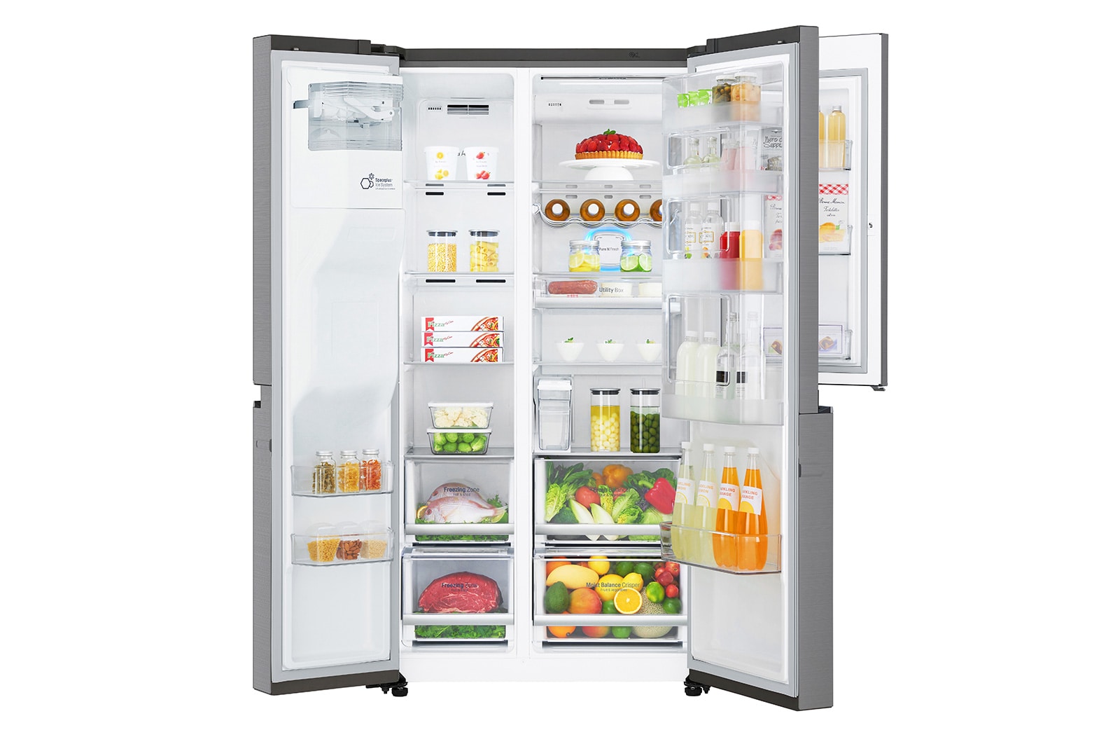 LG 625L Door in Door™ Side by Side (Shiny Steel) - Energiklass E, Vatten/is utan röranslutning, Smart Diagnosis™ med Wi-Fi, GSJ961PZCZ