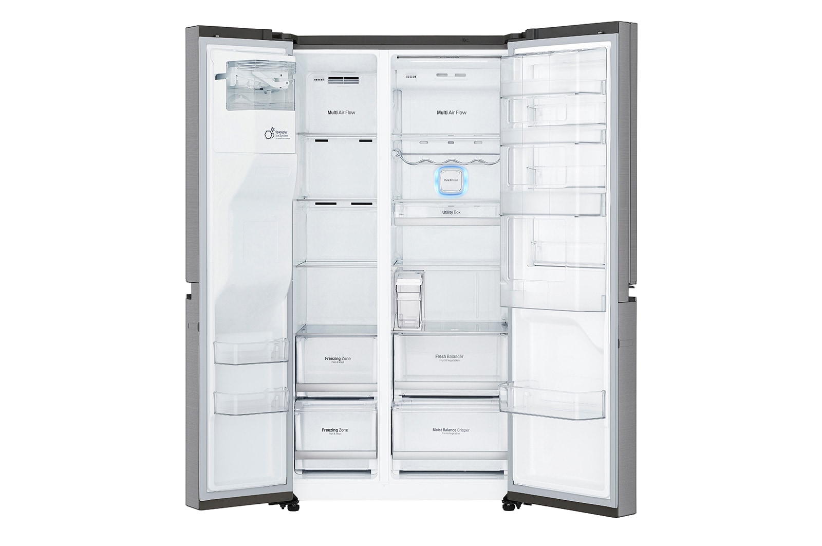 LG 625L Door in Door™ Side by Side (Shiny Steel) - Energiklass E, Vatten/is utan röranslutning, Smart Diagnosis™ med Wi-Fi, GSJ961PZCZ