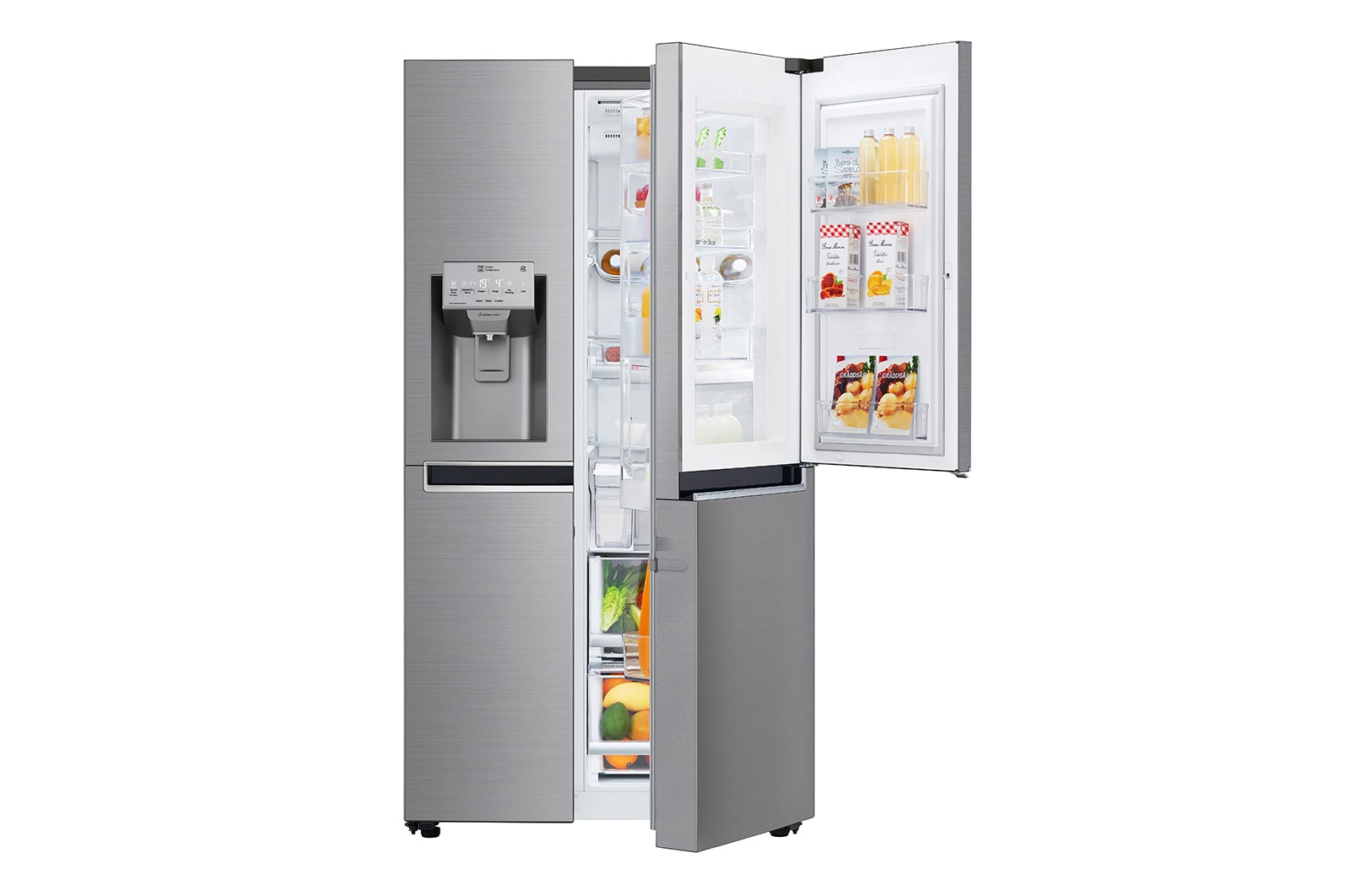 LG 625L Door in Door™ Side by Side (Shiny Steel) - Energiklass E, Vatten/is utan röranslutning, Smart Diagnosis™ med Wi-Fi, GSJ961PZCZ