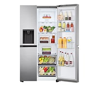 LG 635L Door in Door™ Side by Side (Shiny Steel), Energiklass E, Vatten/is via röranslutning, Smart Diagnosis™ med Wi-Fi, GSJV70PZTE