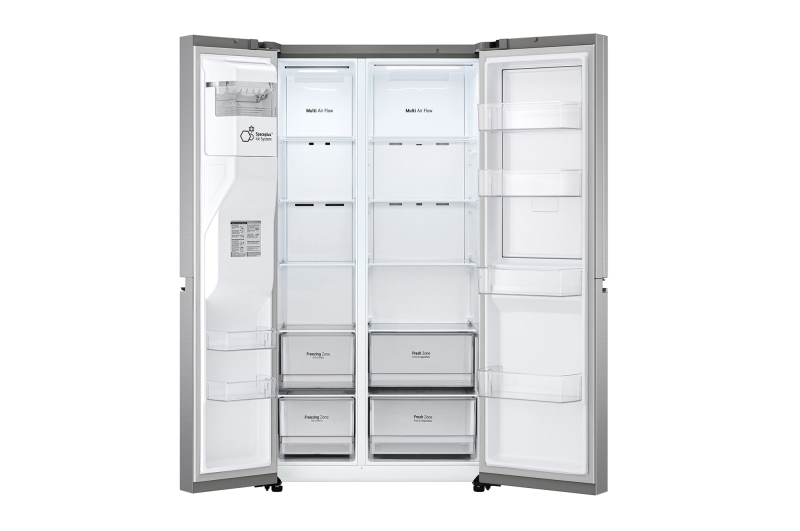 LG 635L Door in Door™ Side by Side (Shiny Steel), Energiklass E, Vatten/is via röranslutning, Smart Diagnosis™ med Wi-Fi, GSJV70PZTE