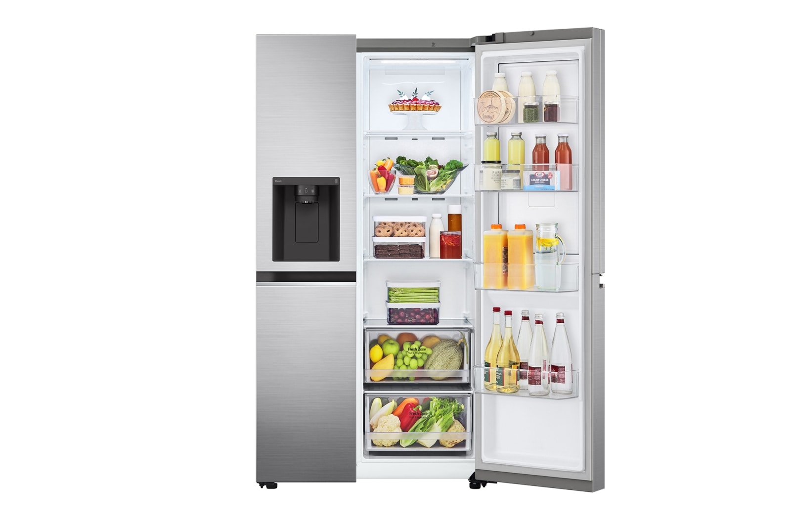 LG 635L Door in Door™ Side by Side (Shiny Steel), Energiklass E, Vatten/is via röranslutning, Smart Diagnosis™ med Wi-Fi, GSJV70PZTE