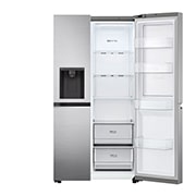 LG 635L Door in Door™ Side by Side (Shiny Steel), Energiklass F, Vatten/is via röranslutning, Smart Diagnosis™ med Wi-Fi, GSJV70PZTF