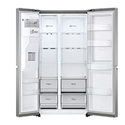 LG 635L Door in Door™ Side by Side (Shiny Steel), Energiklass F, Vatten/is via röranslutning, Smart Diagnosis™ med Wi-Fi, GSJV70PZTF