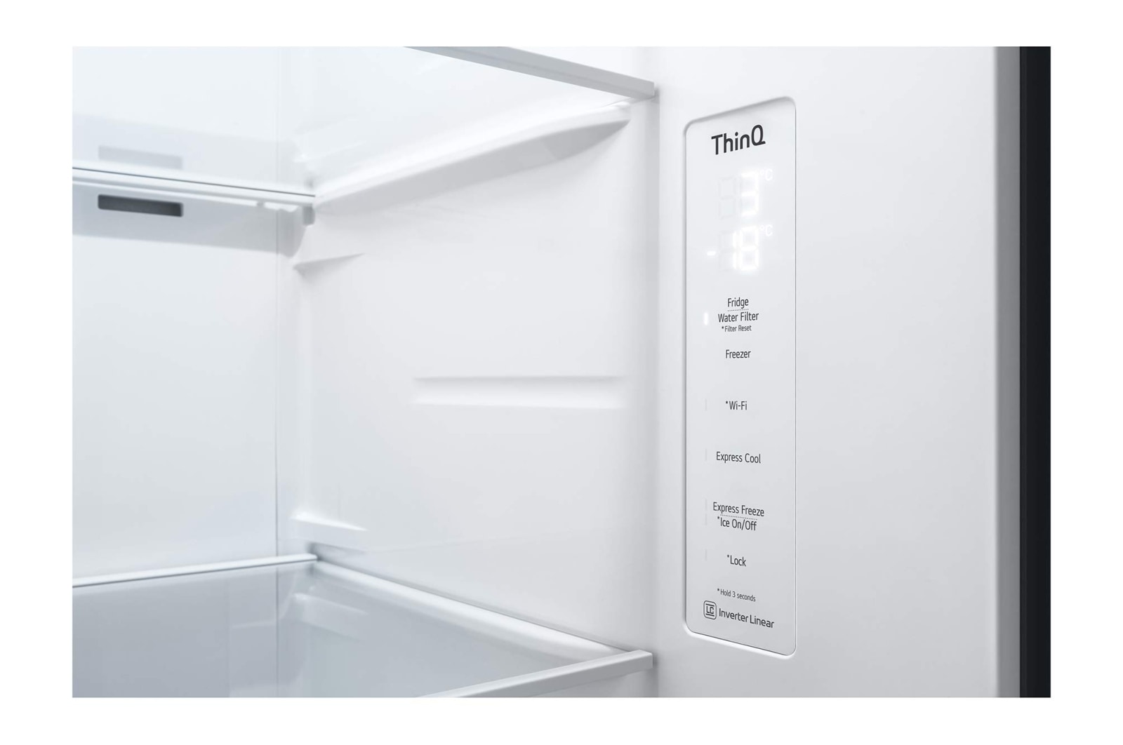 LG 635L Door in Door™ Side by Side (Shiny Steel), Energiklass F, Vatten/is via röranslutning, Smart Diagnosis™ med Wi-Fi, GSJV70PZTF