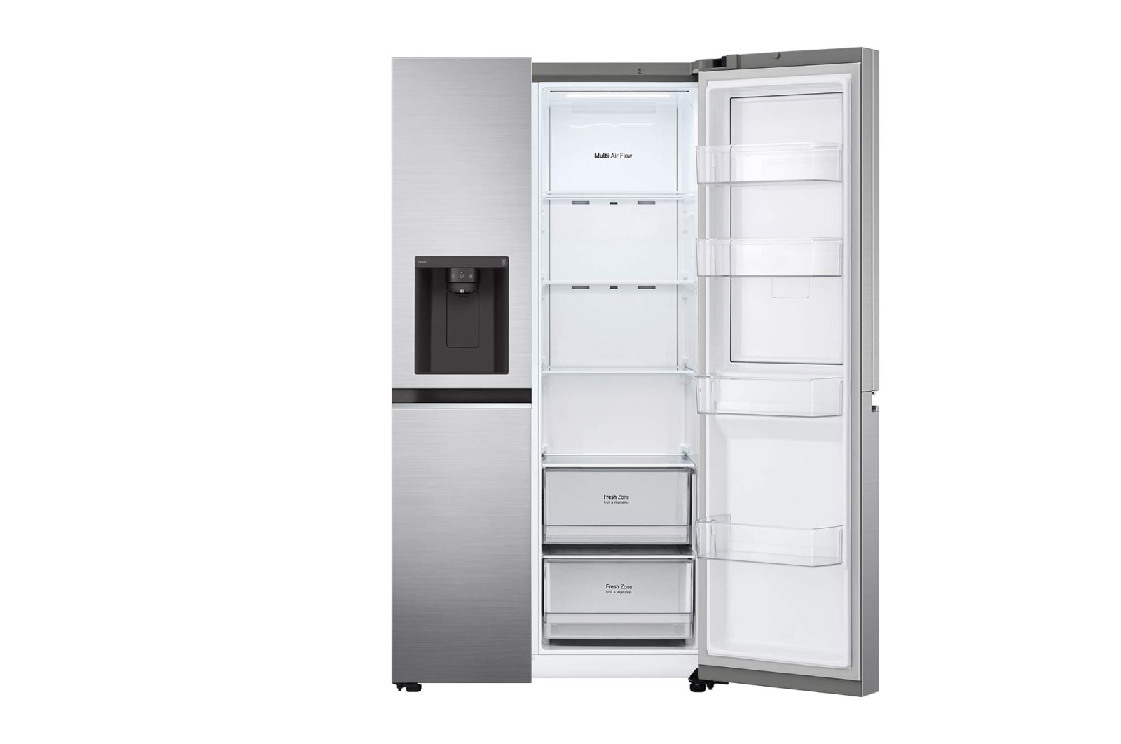 LG 635L Door in Door™ Side by Side (Shiny Steel), Energiklass F, Vatten/is via röranslutning, Smart Diagnosis™ med Wi-Fi, GSJV70PZTF