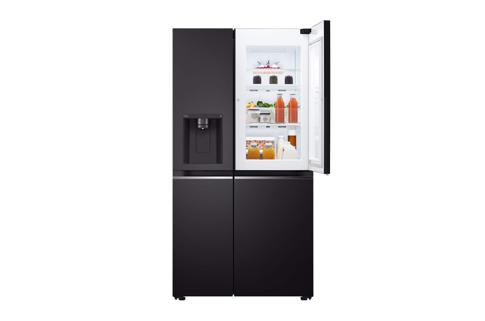 LG 635L Door in Door™ Side by Side (Western Black), Energiklass E, Vatten/is via röranslutning, Smart Diagnosis™ med Wi-Fi, GSJV70WBTE