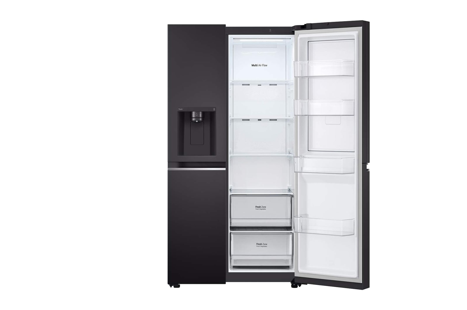 LG 635L Door in Door™ Side by Side (Western Black), Energiklass E, Vatten/is via röranslutning, Smart Diagnosis™ med Wi-Fi, GSJV70WBTE