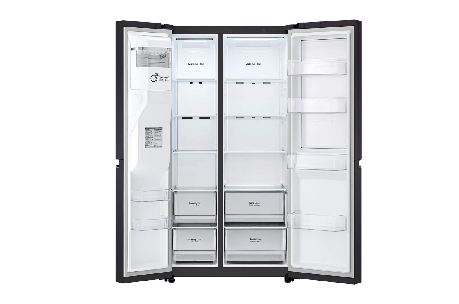 LG 635L Door in Door™ Side by Side (Western Black), Energiklass E, Vatten/is via röranslutning, Smart Diagnosis™ med Wi-Fi, GSJV70WBTE