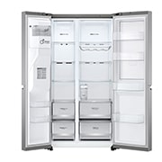 LG 635L Door in Door™ Side by Side (Shiny Steel), Energiklass E, Vatten/is utan röranslutning, Smart Diagnosis™ med Wi-Fi, GSJV71PZLE