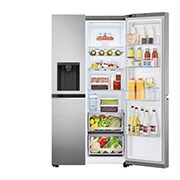 LG 635L Door in Door™ Side by Side (Shiny Steel), Energiklass E, Vatten/is utan röranslutning, Smart Diagnosis™ med Wi-Fi, GSJV71PZLE