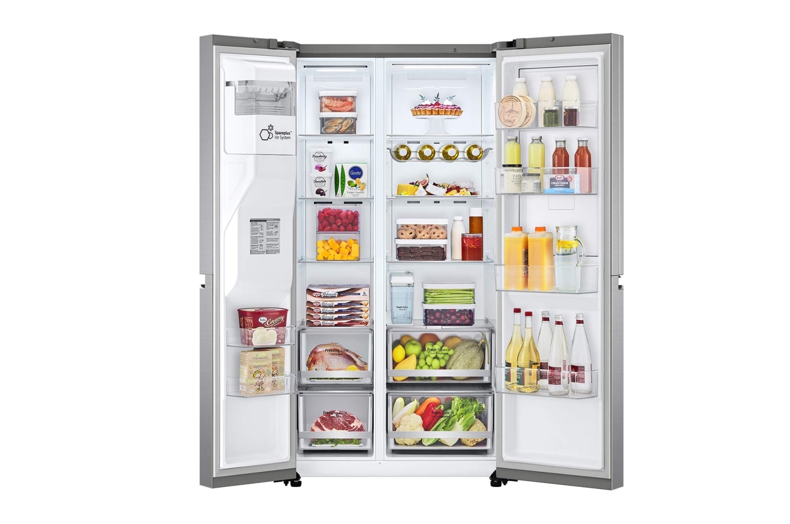 LG 635L Door in Door™ Side by Side (Shiny Steel), Energiklass E, Vatten/is utan röranslutning, Smart Diagnosis™ med Wi-Fi, GSJV71PZLE