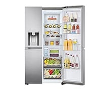 LG 635L Door in Door™ Side by Side (Shiny Steel), Energiklass E, Vatten/is utan röranslutning, Smart Diagnosis™ med Wi-Fi, GSJV91PZAE