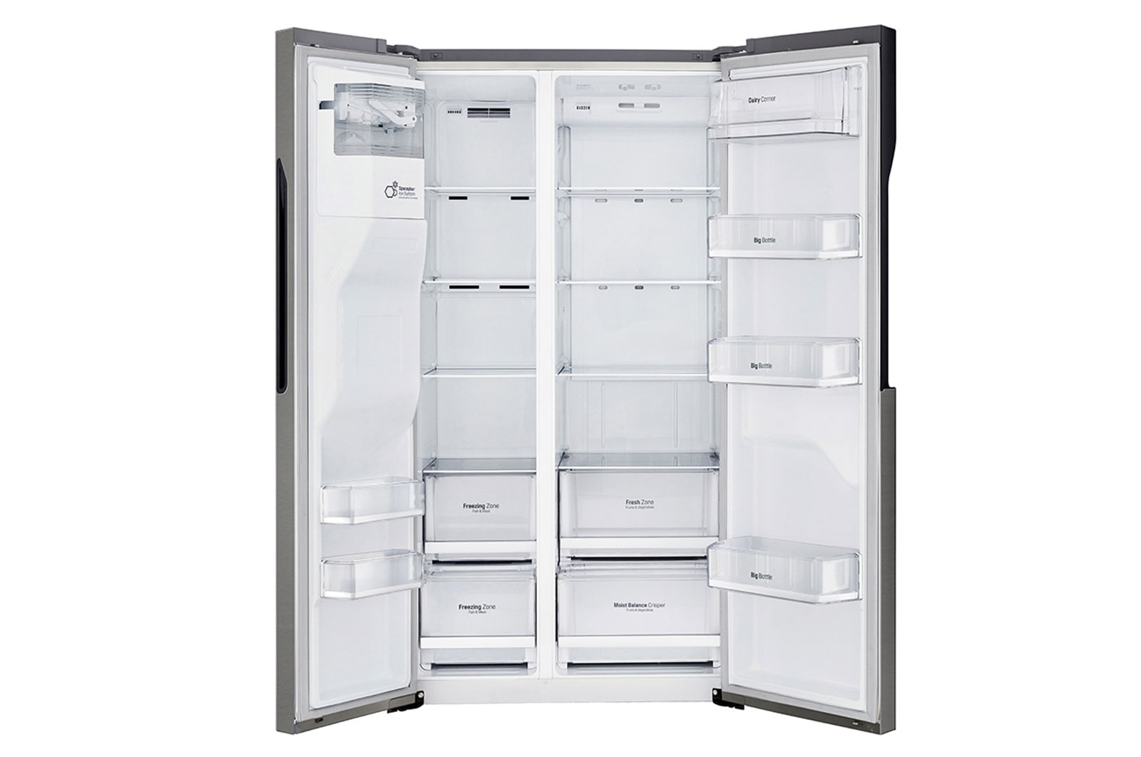 LG 606L Side by Side (Mörkgrå) - Energiklass F, Vatten/is via röranslutning, Smart Diagnosis™, GSL360ICEV