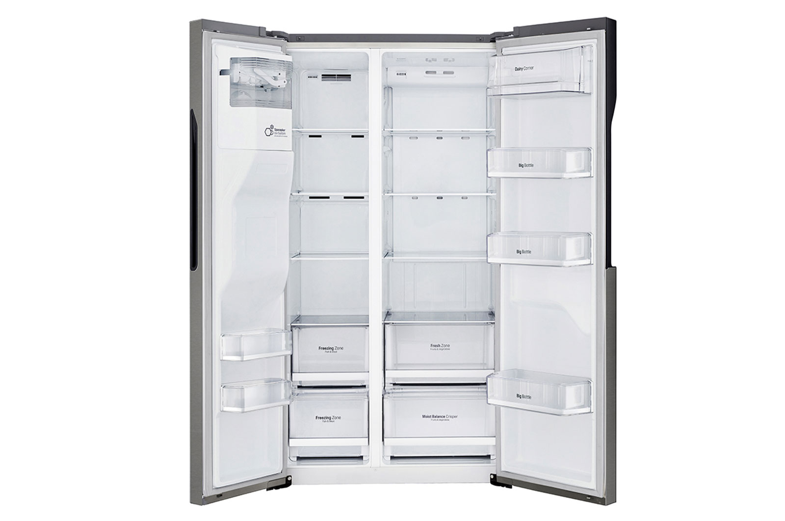 LG 606L Side by Side (Mörkgrå) - Energiklass F, Vatten/is via röranslutning, Smart Diagnosis™, GSL360ICEZ