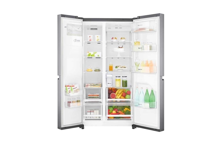 LG 625L Side by Side (Shiny Steel) - Energiklass F, Vatten/is utan röranslutning, Smart Diagnosis™ med Wi-Fi, GSL761PZXV