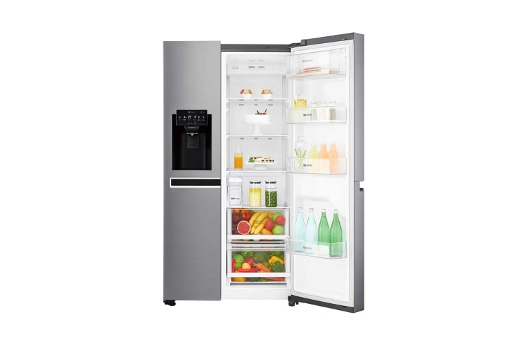 LG 625L Side by Side (Shiny Steel) - Energiklass F, Vatten/is utan röranslutning, Smart Diagnosis™ med Wi-Fi, GSL761PZXV