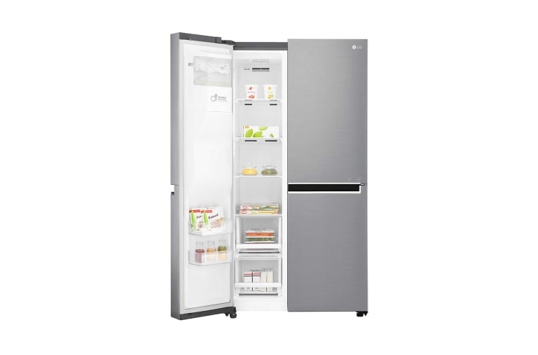 LG 625L Side by Side (Shiny Steel) - Energiklass F, Vatten/is utan röranslutning, Smart Diagnosis™ med Wi-Fi, GSL761PZXV