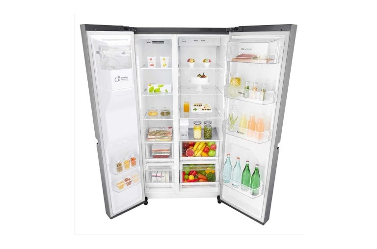 LG 625L Side by Side (Shiny Steel) - Energiklass F, Vatten/is utan röranslutning, Smart Diagnosis™ med Wi-Fi, GSL761PZXV