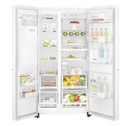 LG 625L Side by Side (Vit) - Energiklass F, Vatten/is utan röranslutning, Smart Diagnosis™ med Wi-Fi, GSL761SWYV