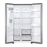 LG 635L Side by Side (Shiny Steel), Is- & vattendispenser, Energiklass F, Vatten/is via röranslutning, Smart Diagnosis™, GSLV50PZXM