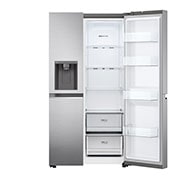 LG 635L Side by Side (Shiny Steel, Is- & vattendispenser, Energiklass D, Vatten/is via röranslutning, Smart Diagnosis™ med Wi-Fi, GSLV70PZTD