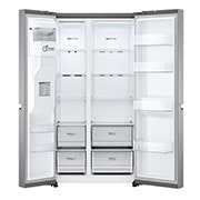 LG 635L Side by Side (Shiny Steel, Is- & vattendispenser, Energiklass D, Vatten/is via röranslutning, Smart Diagnosis™ med Wi-Fi, GSLV70PZTD