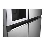 LG 635L Side by Side (Shiny Steel), Is- & vattendispenser, Energiklass E, Vatten/is via röranslutning, Smart Diagnosis™ med Wi-Fi, GSLV70PZTE