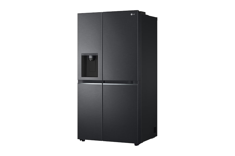 LG 635L Side by Side (Matte Black Steel), Is- & vattendispenser, Energiklass E, Vatten/is utan röranslutning, Smart Diagnosis™ med Wi-Fi, GSLV71MCLE