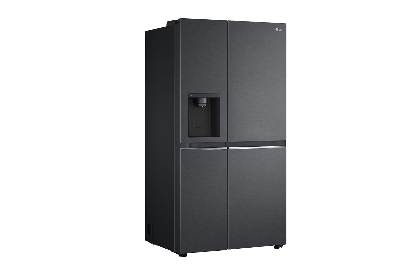 LG 635L Side by Side (Matte Black Stainless Steel), Is- & vattendispenser, Energiklass D, Vatten/is utan röranslutning, Smart Diagnosis™ med Wi-Fi, GSLV71MCTD