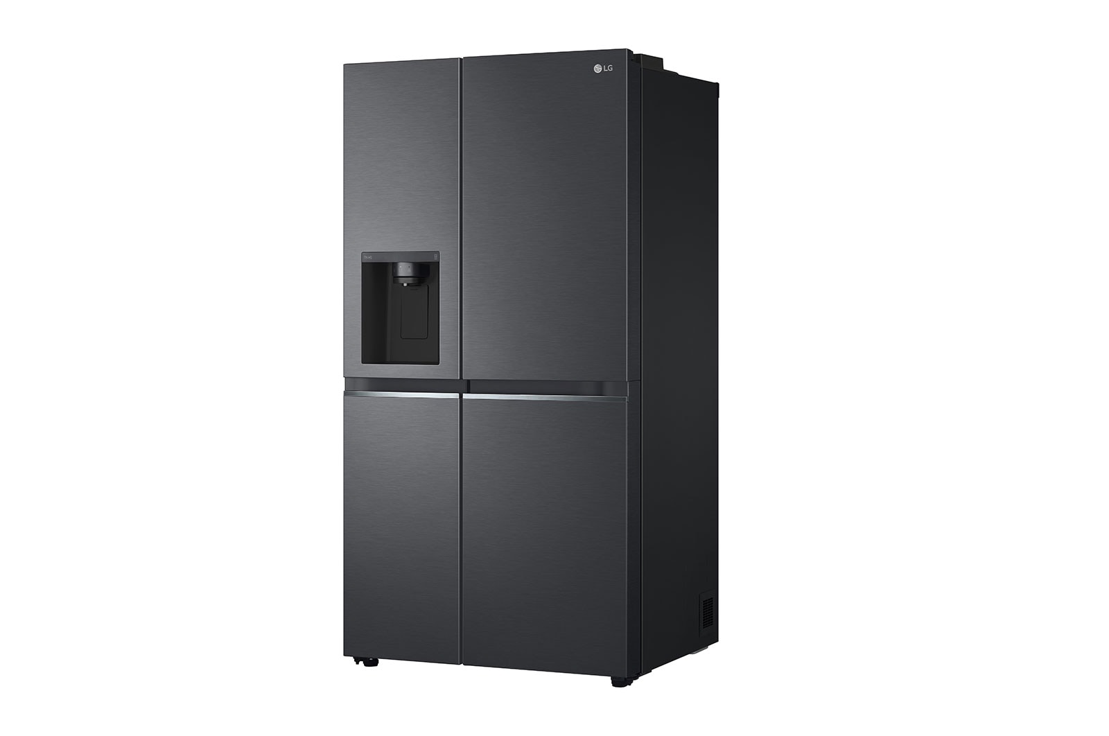 LG 635L Side by Side (Matte Black Stainless Steel), Is- & vattendispenser, Energiklass D, Vatten/is utan röranslutning, Smart Diagnosis™ med Wi-Fi, GSLV71MCTD