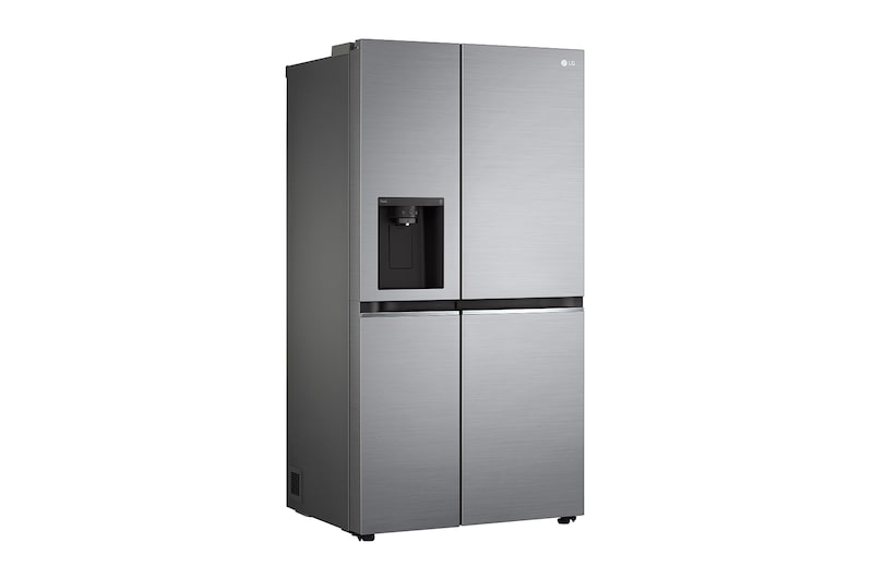 LG 635L Side by Side (Shiny Steel), Is- & vattendispenser, Energiklass E, Vatten/is utan röranslutning, Smart Diagnosis™ med Wi-Fi, GSLV71PZLE