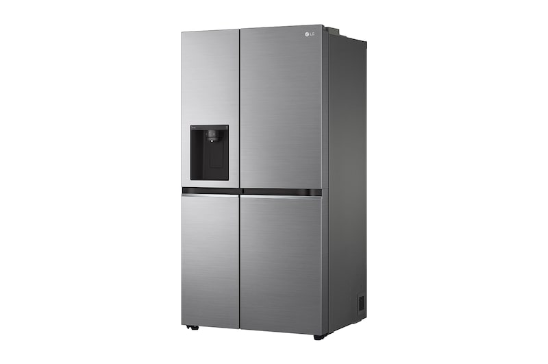 LG 635L Side by Side (Shiny Steel), Is- & vattendispenser, Energiklass E, Vatten/is utan röranslutning, Smart Diagnosis™ med Wi-Fi, GSLV71PZLE