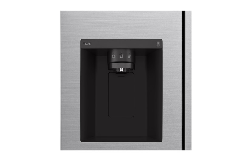 LG 635L Side by Side (Shiny Steel), Is- & vattendispenser, Energiklass E, Vatten/is utan röranslutning, Smart Diagnosis™ med Wi-Fi, GSLV71PZLE