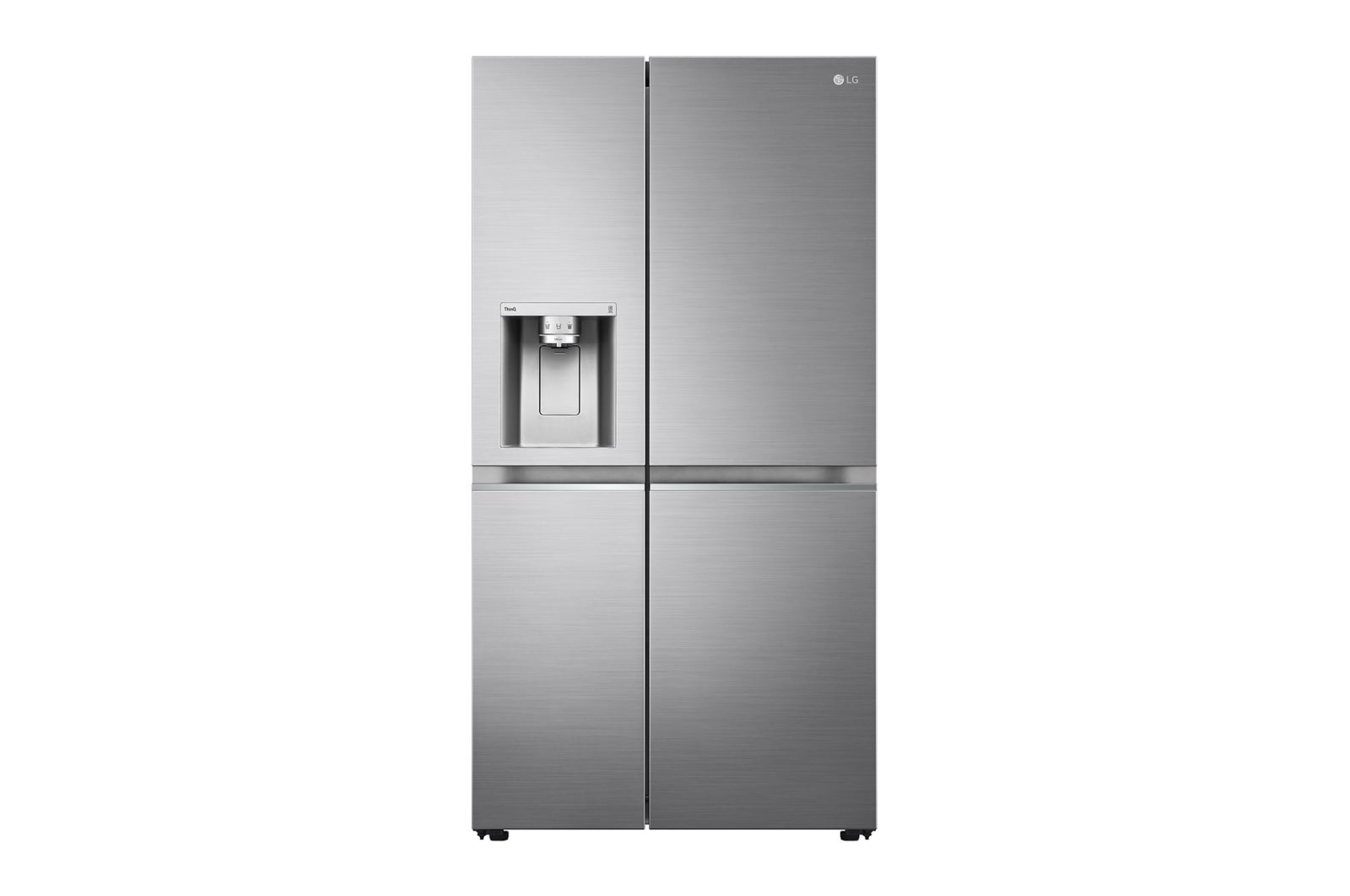 LG 635L Side by Side (Shiny Steel), Is- & vattendispenser, Energiklass F, Vatten/is via röranslutning, Smart Diagnosis™ med Wi-Fi, GSLV90PZAM