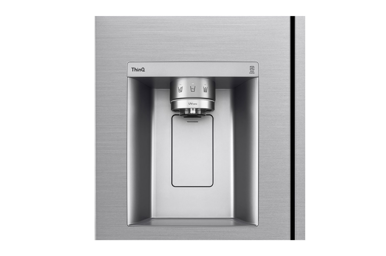 LG 635L Side by Side (Shiny Steel), Is- & vattendispenser, Energiklass F, Vatten/is via röranslutning, Smart Diagnosis™ med Wi-Fi, GSLV90PZAM