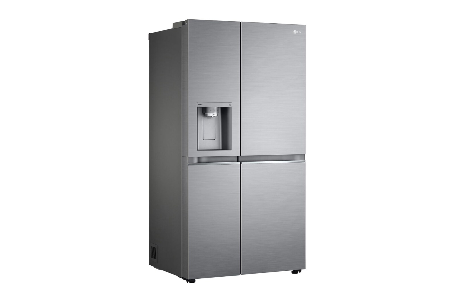 LG 635L Side by Side (Shiny Steel), Is- & vattendispenser, Energiklass F, Vatten/is via röranslutning, Smart Diagnosis™ med Wi-Fi, GSLV90PZAM
