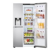 LG 635L Side by Side (Metal Sorbet), Is- & vattendispenser, Energiklass C, Vatten/is utan röranslutning, Smart Diagnosis™ med Wi-Fi, GSLV91MBAC