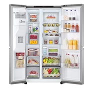 LG 635L Side by Side (Metal Sorbet), Is- & vattendispenser, Energiklass C, Vatten/is utan röranslutning, Smart Diagnosis™ med Wi-Fi, GSLV91MBAC