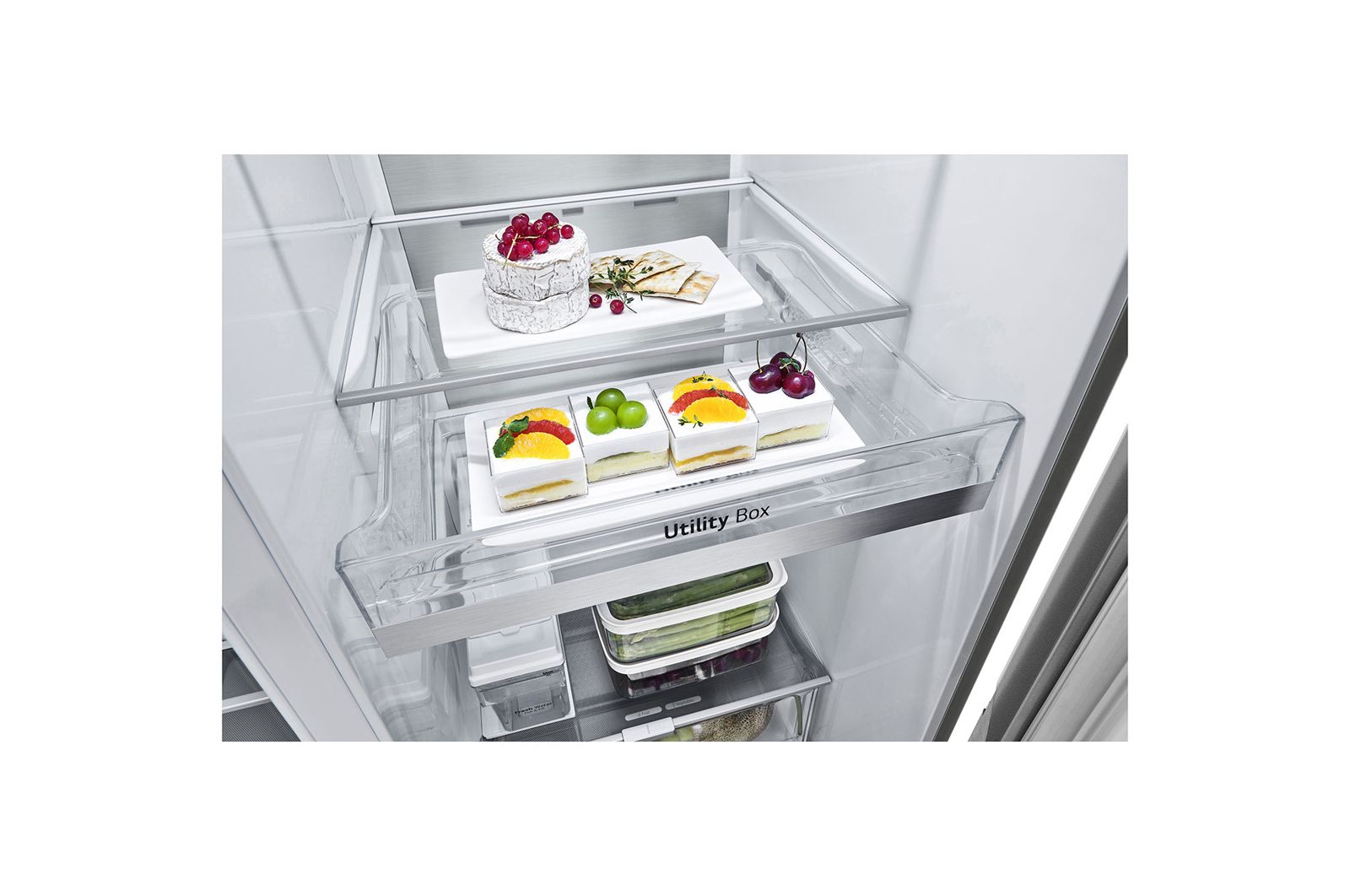LG 635L Side by Side (Metal Sorbet), Is- & vattendispenser, Energiklass C, Vatten/is utan röranslutning, Smart Diagnosis™ med Wi-Fi, GSLV91MBAC