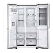 LG 635L InstaView Door in Door™ Side by Side (Brushed Steel), Energiklass E, Vatten/is via röranslutning, Smart Diagnosis™ med Wi-Fi, GSXV90BSAE