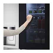 LG 635L InstaView Door in Door™ Side by Side (Brushed Steel), Energiklass E, Vatten/is via röranslutning, Smart Diagnosis™ med Wi-Fi, GSXV90BSAE