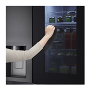 LG 635L InstaView Door in Door™ Side by Side (Matte Black Steel), Energiklass E, Vatten/is via röranslutning, Smart Diagnosis™ med Wi-Fi, GSXV90MCAE