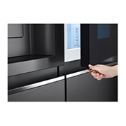 LG 635L InstaView Door in Door™ Side by Side (Matte Black Steel), Energiklass E, Vatten/is via röranslutning, Smart Diagnosis™ med Wi-Fi, GSXV90MCAE