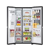 LG 635L InstaView Door in Door™ Side by Side (Matte Black) - Craft Ice, Energiklass E, Vatten/is med röranslutning, Smart Diagnosis™ med Wi-Fii , GSXV90MCDE