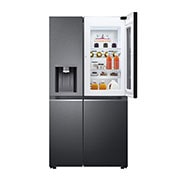 LG 635L InstaView Door in Door™ Side by Side (Matte Black) - Craft Ice, Energiklass E, Vatten/is med röranslutning, Smart Diagnosis™ med Wi-Fii , GSXV90MCDE