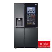 LG 635L InstaView Door in Door™ Side by Side (Matte Black) - Craft Ice, Energiklass E, Vatten/is med röranslutning, Smart Diagnosis™ med Wi-Fii , GSXV90MCDE